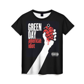 Женская футболка 3D с принтом Green Day 3 в Тюмени, 100% полиэфир ( синтетическое хлопкоподобное полотно) | прямой крой, круглый вырез горловины, длина до линии бедер | american idiot | green day | грин дей | грин дэй