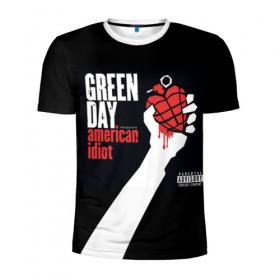 Мужская футболка 3D спортивная с принтом Green Day 3 в Тюмени, 100% полиэстер с улучшенными характеристиками | приталенный силуэт, круглая горловина, широкие плечи, сужается к линии бедра | american idiot | green day | грин дей | грин дэй