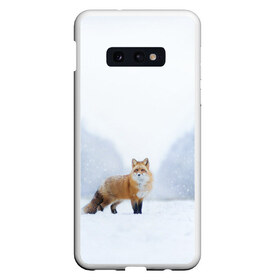 Чехол для Samsung S10E с принтом лесная красотка в Тюмени, Силикон | Область печати: задняя сторона чехла, без боковых панелей | зима | лес | лиса | рыжая | снег | тайга