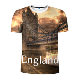 Мужская футболка 3D спортивная с принтом England (Англия) в Тюмени, 100% полиэстер с улучшенными характеристиками | приталенный силуэт, круглая горловина, широкие плечи, сужается к линии бедра | england | london | англия | британия | великобритания | владычица морей | вода | город | гостеприимный | дождей | клевый | красивый | лилия | лондон | мост | на темзе | окна | пасмурно | прикольный | река