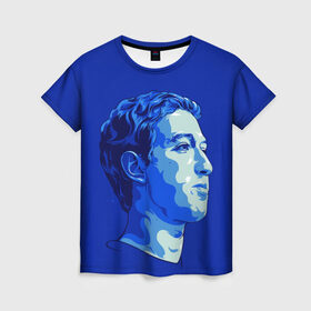 Женская футболка 3D с принтом Цуккерберг в Тюмени, 100% полиэфир ( синтетическое хлопкоподобное полотно) | прямой крой, круглый вырез горловины, длина до линии бедер | Тематика изображения на принте: facebook | mark zuckerberg | марк цуккерберг | фейсбук