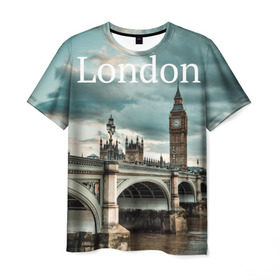 Мужская футболка 3D с принтом London в Тюмени, 100% полиэфир | прямой крой, круглый вырез горловины, длина до линии бедер | Тематика изображения на принте: england | london | vjcn. биг бен | англия | британия | великобритания | владычица морей | город | гостеприимный | дождей | клевый | красивый | лилия | лондон | на темзе | окна | прикольный | столица | тауэр