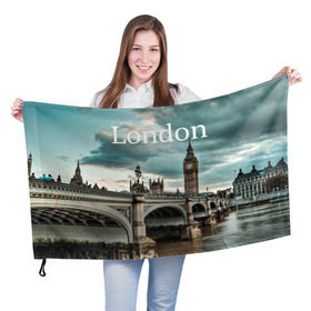 Флаг 3D с принтом London в Тюмени, 100% полиэстер | плотность ткани — 95 г/м2, размер — 67 х 109 см. Принт наносится с одной стороны | england | london | vjcn. биг бен | англия | британия | великобритания | владычица морей | город | гостеприимный | дождей | клевый | красивый | лилия | лондон | на темзе | окна | прикольный | столица | тауэр