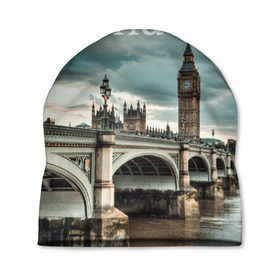 Шапка 3D с принтом London в Тюмени, 100% полиэстер | универсальный размер, печать по всей поверхности изделия | Тематика изображения на принте: england | london | vjcn. биг бен | англия | британия | великобритания | владычица морей | город | гостеприимный | дождей | клевый | красивый | лилия | лондон | на темзе | окна | прикольный | столица | тауэр