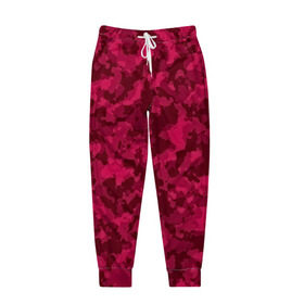 Мужские брюки 3D с принтом Розовый камуфляж в Тюмени, 100% полиэстер | манжеты по низу, эластичный пояс регулируется шнурком, по бокам два кармана без застежек, внутренняя часть кармана из мелкой сетки | армейский