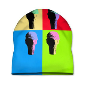 Шапка 3D с принтом Pop Ice Cream в Тюмени, 100% полиэстер | универсальный размер, печать по всей поверхности изделия | food | ice cream | love | вкусно | еда | мороженое