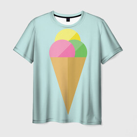 Мужская футболка 3D с принтом POP в Тюмени, 100% полиэфир | прямой крой, круглый вырез горловины, длина до линии бедер | food | ice cream | love | вкусно | еда | мороженое