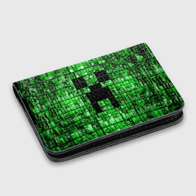 Картхолдер с принтом с принтом Minecraft в Тюмени, натуральная матовая кожа | размер 7,3 х 10 см; кардхолдер имеет 4 кармана для карт; | game | green | minecraft | игра | игрок | компьютерные игры | майнкрафт