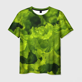 Мужская футболка 3D с принтом Зелень в Тюмени, 100% полиэфир | прямой крой, круглый вырез горловины, длина до линии бедер | Тематика изображения на принте: веган | зеленый | зелень | лето | овощи | салат | солнце | фрукты