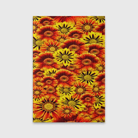 Обложка для паспорта матовая кожа с принтом Цветы в Тюмени, натуральная матовая кожа | размер 19,3 х 13,7 см; прозрачные пластиковые крепления | Тематика изображения на принте: flower | оранжевый | цветочки | цветы