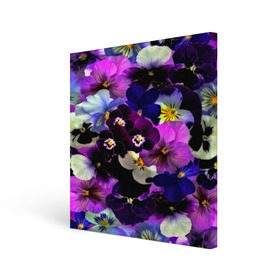 Холст квадратный с принтом Flower Garden в Тюмени, 100% ПВХ |  | Тематика изображения на принте: паттерн | разноцветный | цветы