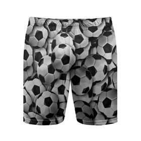 Мужские шорты 3D спортивные с принтом Футбольный мяч в Тюмени,  |  | паттерн | черно белый