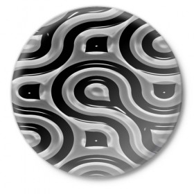 Значок с принтом Минимализм в Тюмени,  металл | круглая форма, металлическая застежка в виде булавки | Тематика изображения на принте: линии | монохромный | узор