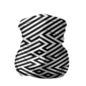 Бандана-труба 3D с принтом optical illusion в Тюмени, 100% полиэстер, ткань с особыми свойствами — Activecool | плотность 150‒180 г/м2; хорошо тянется, но сохраняет форму | Тематика изображения на принте: геометрия | оптическая иллюзия | черно белый