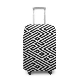 Чехол для чемодана 3D с принтом optical illusion в Тюмени, 86% полиэфир, 14% спандекс | двустороннее нанесение принта, прорези для ручек и колес | геометрия | оптическая иллюзия | черно белый
