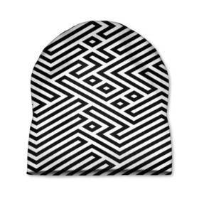 Шапка 3D с принтом optical illusion в Тюмени, 100% полиэстер | универсальный размер, печать по всей поверхности изделия | Тематика изображения на принте: геометрия | оптическая иллюзия | черно белый
