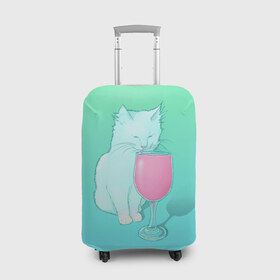 Чехол для чемодана 3D с принтом Напиток в Тюмени, 86% полиэфир, 14% спандекс | двустороннее нанесение принта, прорези для ручек и колес | cat | kitty | животные | киса | кот | котенок | котэ | кошка