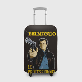Чехол для чемодана 3D с принтом Бельмондо в Тюмени, 86% полиэфир, 14% спандекс | двустороннее нанесение принта, прорези для ручек и колес | belmondo | актер | бельмондо | кино | о.м.с.к. | пистолет | профессионал | револьвер | франция
