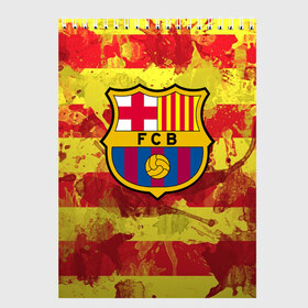 Скетчбук с принтом Барселона №1! в Тюмени, 100% бумага
 | 48 листов, плотность листов — 100 г/м2, плотность картонной обложки — 250 г/м2. Листы скреплены сверху удобной пружинной спиралью | barcelona | fc | fcb | барселона | испания | футбольный клуб