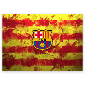 Поздравительная открытка с принтом Барселона №1! в Тюмени, 100% бумага | плотность бумаги 280 г/м2, матовая, на обратной стороне линовка и место для марки
 | barcelona | fc | fcb | барселона | испания | футбольный клуб