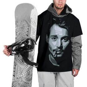 Накидка на куртку 3D с принтом Джонни Депп в Тюмени, 100% полиэстер |  | Тематика изображения на принте: johnny depp | джонни депп