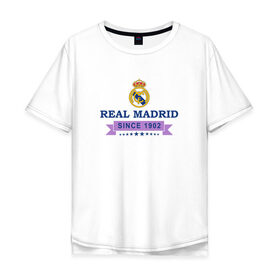 Мужская футболка хлопок Oversize с принтом Real Madrid - Classic 1902 в Тюмени, 100% хлопок | свободный крой, круглый ворот, “спинка” длиннее передней части | real | real madrid | мадрид | реал | футбол