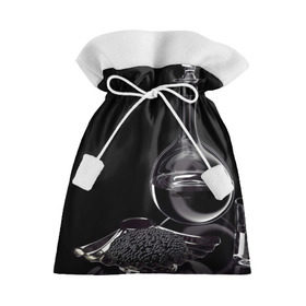 Подарочный 3D мешок с принтом Водка и черная икра в Тюмени, 100% полиэстер | Размер: 29*39 см | Тематика изображения на принте: графин | еда | жидкость | закуска | темный | черный