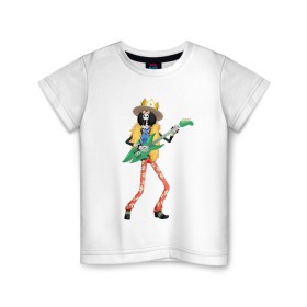 Детская футболка хлопок с принтом Брук в Тюмени, 100% хлопок | круглый вырез горловины, полуприлегающий силуэт, длина до линии бедер | Тематика изображения на принте: anime | brook | one | piece | ван | луффи | музыка | пираты | пис | скелет