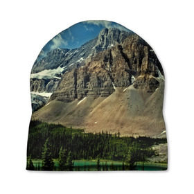 Шапка 3D с принтом Высокие горы в Тюмени, 100% полиэстер | универсальный размер, печать по всей поверхности изделия | пейзаж