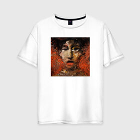 Женская футболка хлопок Oversize с принтом HIM Venus Doom в Тюмени, 100% хлопок | свободный крой, круглый ворот, спущенный рукав, длина до линии бедер
 | heartagram | him | love metal | ville valo | вилле вало | хим