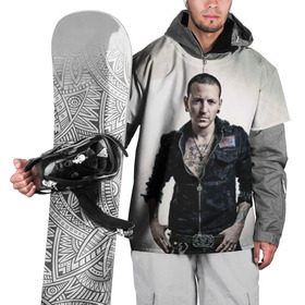 Накидка на куртку 3D с принтом Честер Беннингтон в Тюмени, 100% полиэстер |  | Тематика изображения на принте: bennington | chester | linkin park | беннингтон | линкин парк | честер