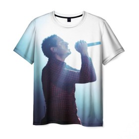Мужская футболка 3D с принтом chester bennington в Тюмени, 100% полиэфир | прямой крой, круглый вырез горловины, длина до линии бедер | bennington | chester | linkin park | беннингтон | линкин парк | честер