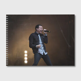 Альбом для рисования с принтом Linkin Park в Тюмени, 100% бумага
 | матовая бумага, плотность 200 мг. | bennington | chester | linkin park | беннингтон | линкин парк | честер
