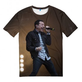 Мужская футболка 3D с принтом Linkin Park в Тюмени, 100% полиэфир | прямой крой, круглый вырез горловины, длина до линии бедер | bennington | chester | linkin park | беннингтон | линкин парк | честер