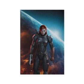 Обложка для паспорта матовая кожа с принтом Mass Effect в Тюмени, натуральная матовая кожа | размер 19,3 х 13,7 см; прозрачные пластиковые крепления | Тематика изображения на принте: n7 | shepard | галактика | жнец | космос | масс | нормандия | планета | шепард | эффект