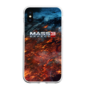 Чехол для iPhone XS Max матовый с принтом Mass Effect в Тюмени, Силикон | Область печати: задняя сторона чехла, без боковых панелей | n7 | shepard | галактика | жнец | космос | масс | нормандия | планета | шепард | эффект