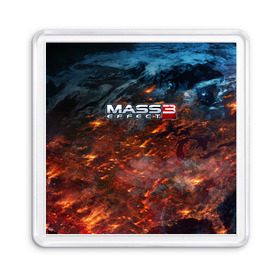 Магнит 55*55 с принтом Mass Effect в Тюмени, Пластик | Размер: 65*65 мм; Размер печати: 55*55 мм | Тематика изображения на принте: n7 | shepard | галактика | жнец | космос | масс | нормандия | планета | шепард | эффект