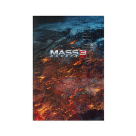 Обложка для паспорта матовая кожа с принтом Mass Effect в Тюмени, натуральная матовая кожа | размер 19,3 х 13,7 см; прозрачные пластиковые крепления | n7 | shepard | галактика | жнец | космос | масс | нормандия | планета | шепард | эффект