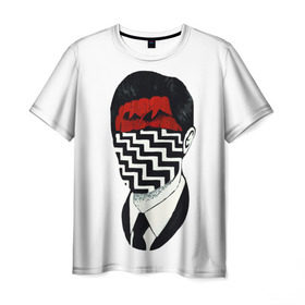 Мужская футболка 3D с принтом Твин Пикс в Тюмени, 100% полиэфир | прямой крой, круглый вырез горловины, длина до линии бедер | twin peaks | дэвид линч | совы | твин пикс | чертовски хороший кофе