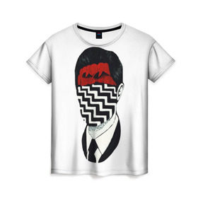 Женская футболка 3D с принтом Твин Пикс в Тюмени, 100% полиэфир ( синтетическое хлопкоподобное полотно) | прямой крой, круглый вырез горловины, длина до линии бедер | Тематика изображения на принте: twin peaks | дэвид линч | совы | твин пикс | чертовски хороший кофе