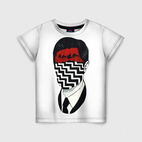 Детская футболка 3D с принтом Твин Пикс в Тюмени, 100% гипоаллергенный полиэфир | прямой крой, круглый вырез горловины, длина до линии бедер, чуть спущенное плечо, ткань немного тянется | twin peaks | дэвид линч | совы | твин пикс | чертовски хороший кофе