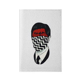 Обложка для паспорта матовая кожа с принтом Твин Пикс в Тюмени, натуральная матовая кожа | размер 19,3 х 13,7 см; прозрачные пластиковые крепления | twin peaks | дэвид линч | совы | твин пикс | чертовски хороший кофе