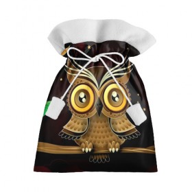 Подарочный 3D мешок с принтом Сова в Тюмени, 100% полиэстер | Размер: 29*39 см | звезды | ночь | птица | филин