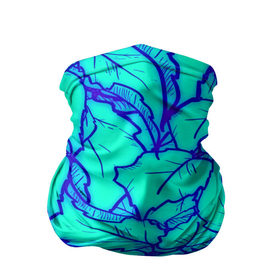 Бандана-труба 3D с принтом Фрактальные лепестки в Тюмени, 100% полиэстер, ткань с особыми свойствами — Activecool | плотность 150‒180 г/м2; хорошо тянется, но сохраняет форму | Тематика изображения на принте: листья | паттерн | синий
