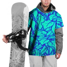 Накидка на куртку 3D с принтом Фрактальные лепестки в Тюмени, 100% полиэстер |  | Тематика изображения на принте: листья | паттерн | синий