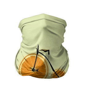 Бандана-труба 3D с принтом Апельсиновый велосипед в Тюмени, 100% полиэстер, ткань с особыми свойствами — Activecool | плотность 150‒180 г/м2; хорошо тянется, но сохраняет форму | Тематика изображения на принте: 