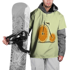 Накидка на куртку 3D с принтом Апельсиновый велосипед в Тюмени, 100% полиэстер |  | 
