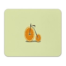 Коврик прямоугольный с принтом Апельсиновый велосипед в Тюмени, натуральный каучук | размер 230 х 185 мм; запечатка лицевой стороны | Тематика изображения на принте: 