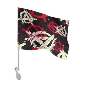 Флаг для автомобиля с принтом Anarchy в Тюмени, 100% полиэстер | Размер: 30*21 см | анархия | паттерн