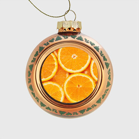 Стеклянный ёлочный шар с принтом Апельсинка в Тюмени, Стекло | Диаметр: 80 мм | апельсин | свежесть | фрукт